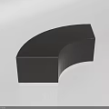 Black Curved Shape Sofa With Modern Sleek Design And Smooth Surface