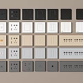 Various Colored Switch Panels With Different Designs For Home Interior