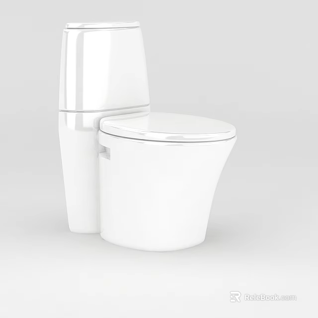Modern White Toilet With Sleek Design And Smooth Surface For Bathroom Fixture 3d model 