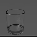 Transparent Glass Cup Placed On Smooth Light Colored Surface With Reflection 3d model