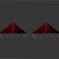 Red Folding Camping Tent With Sturdy Metal Poles Essential Outdoor Living Supplies