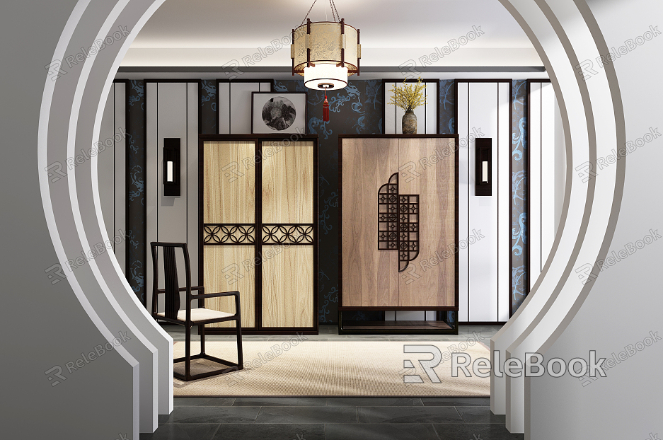 New Chinese Style Wardrobe Wardrobe Single Chair model