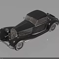 Elegant Vintage Classic Car With Curved Body Chrome Details And White Wall Tires