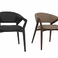 Modern Leather Dining Chair With Stylish Wooden Frame And Contemporary Design