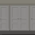 Elegant White Hinged Doors Modern Paneled Design For Home Interior 3d model
