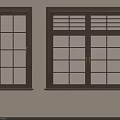 Wooden Casement Windows With Dark Brown Frames And Traditional Grid Patterns