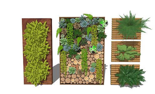 Modern Green Plant Wall Decoration Green Plant 3d model