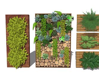 Modern Green Plant Wall Decoration Green Plant 3d model