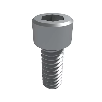 Metal Hex Head Screw With Threaded Shank And Cylindrical Body Fastener 3d model