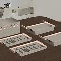 Minimalist Wooden Decorative Ornament Sets With Storage Trays For Desktop Organization