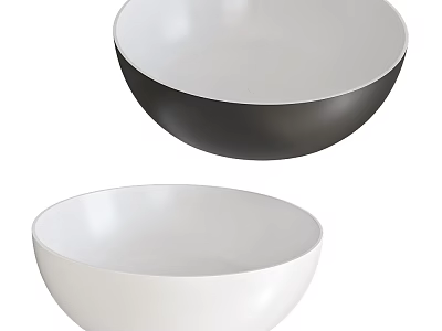 Modern Bowl Shaped Washbasins In Black And White With Sleek Design 3d model