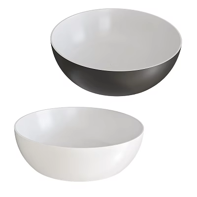 Modern Bowl Shaped Washbasins In Black And White With Sleek Design 3d model