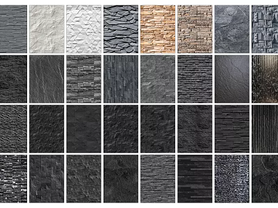 Garden Ornaments Featuring Various Textured Stone Wall Panels And Decorative Surfaces 3d model