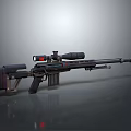 Tactical Sniper Rifle With Long Barrel High Power Scope Magazine And Stock