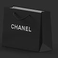 Black Chanel Shopping Bag With Handle And Stylish Luxury Design