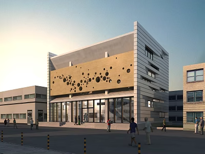 Modern Office Building Apple Store 3d model