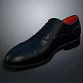 Black Leather Men's Formal Shoes With Lace Up Design And Red Inner Lining