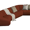 Modern Multiplayer Sofa Curved Sofa 3d model