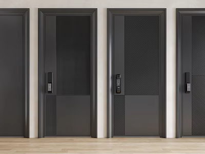 Modern Security Doors With Smart Locks And Diverse Panels 3d model