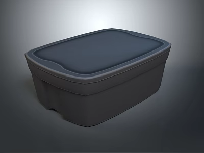 Gray Airtight Sealed Food Storage Container With Lid For Kitchen Household Use 3d model