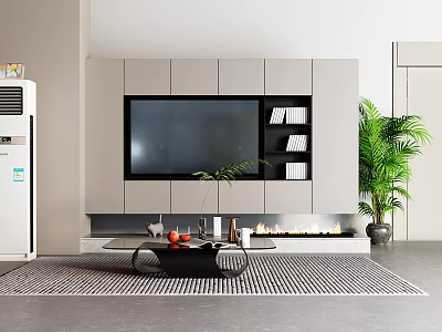 Modern TV Wall Unit With Storage And Minimalist Decor 3d model