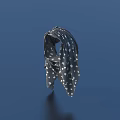 Fashionable Black Scarf With White Heart Patterns Stylish Accessory For Daily Wear