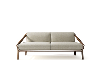 Modern double sofa three-seat sofa 3d model