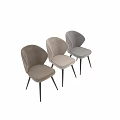 Modern Light Gray Velvet Stool With Curved Backrest And Black Metal Legs
