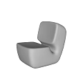 Modern Leisure Chair With Silver Metallic Shiny Surface And Unique Structure Design