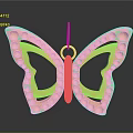 Golden Butterfly Shaped Commercial Equipment With Circular Dots Red Center And Hanging Hook