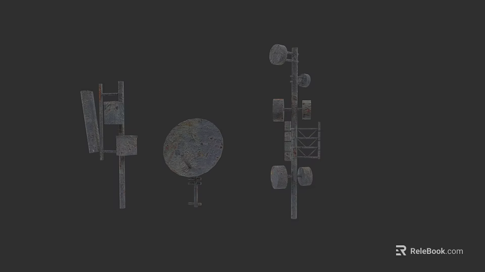 Outdoor Electronic Communication Devices Including Signal Tower Satellite Dish And Antenna 3d model 