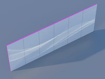 Modern Transparent Panel Room Divider With Pink Borders White Wavy Lines And Grid Patterns 3d model