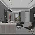 Modern Minimalist Open Living And Dining Room With Elegant Neutral Tone Cozy Home Interior Design