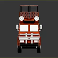 Red Military Weapon Truck with Open Rear Launcher and Detailed Model Design