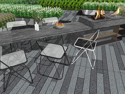 Modern Bar Chair Combination Outdoor Landscape Seat Courtyard Landscape Bar Casual Dining Table and Chair 3d model