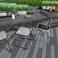 Modern Bar Chair Combination Outdoor Landscape Seat Courtyard Landscape Bar Casual Dining Table and Chair 3d model