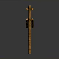 Wooden Fence Structure With Vertical Poles And Rope Wrapped Cross Bars