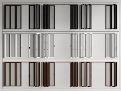 Modern Folding Doors Design With Different Style Frames And Color Options 3d model