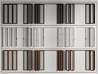 Folding door multi-link sliding door 3d model