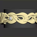 Elegant Gold Ring With Decorative Patterns And Shiny Diamonds For Fashion Accessory