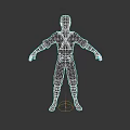 Black Outfit Ninja Game Movie Character With White Red Belt And Gray Wraps