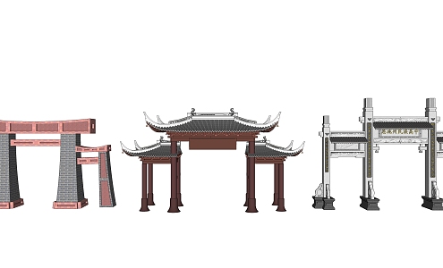 Chinese archway 3d model