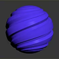 Modern Blue Layered Decorative Sphere With Spiral Stripes For Home Use