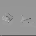 Two Detailed White Aerospace Craft Models Showcasing Space Exploration Design