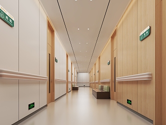 Modern aisle hospital corridor 3d model