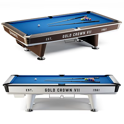 Billiard Room Featuring Gold Crown VII Table EST 1981 With Balls And Cues 3d model
