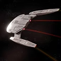 Two Transparent Futuristic Spaceship Models With Sleek Design On Black Background
