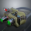 Green Binocular Night Vision Goggle With Headband Red Indicator And Lenses
