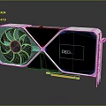Modern RTX 3060 Graphics Card With Single Fan Black Silver Design Structure 3d model