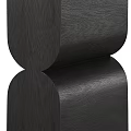 Modern Black Console Table With Unique Geometric Design And Curved Base Support